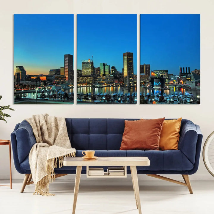 Baltimore Inner Harbor Print Skyline Canvas Wall Art Framed Baltimore Downtown