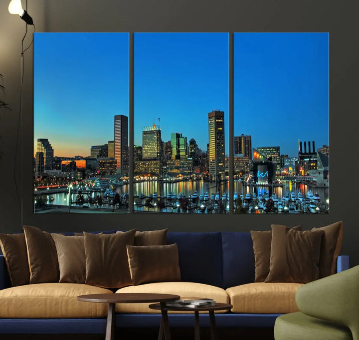 Baltimore Inner Harbor Print Skyline Canvas Wall Art Framed Baltimore Downtown