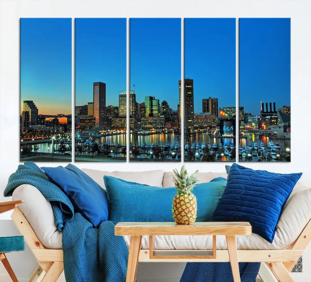 Baltimore Inner Harbor Print Skyline Canvas Wall Art Framed Baltimore Downtown