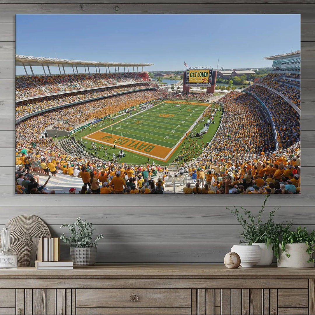 Baylor University Bears Football Team Print - Waco McLane Stadium Wall Art Canvas Print