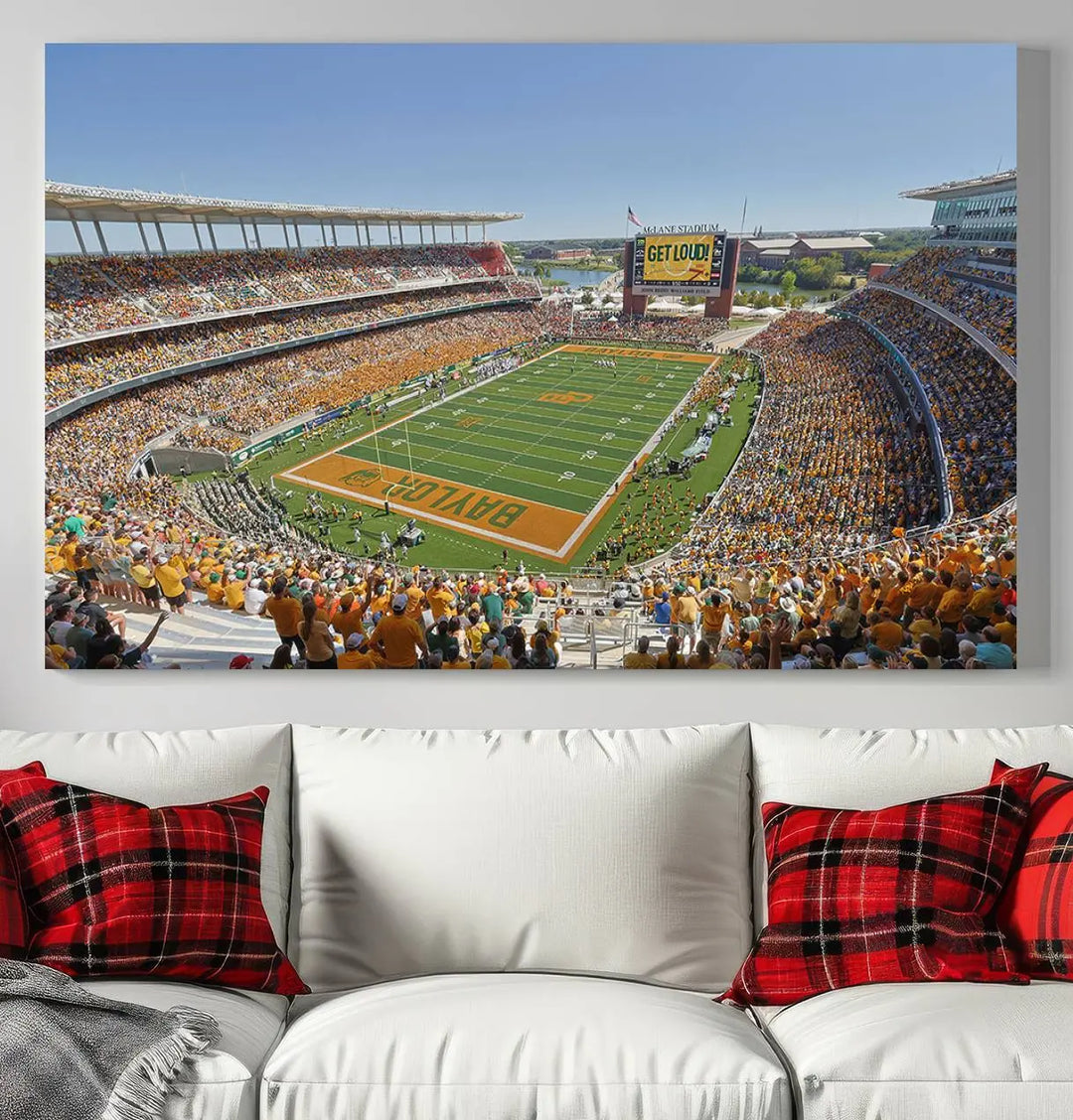 Baylor University Bears Football Team Print - Waco McLane Stadium Wall Art Canvas Print