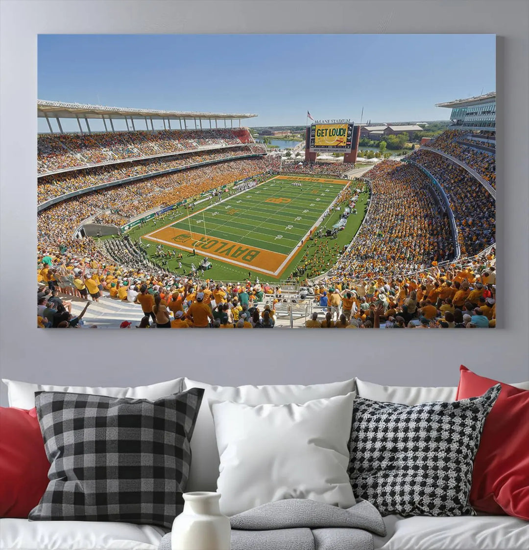 Baylor University Bears Football Team Print - Waco McLane Stadium Wall Art Canvas Print