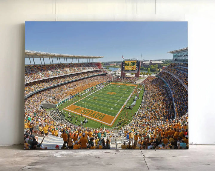 Baylor University Bears Football Team Print - Waco McLane Stadium Wall Art Canvas Print