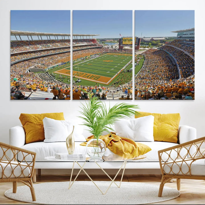 Baylor University Bears Football Team Print - Waco McLane Stadium Wall Art Canvas Print