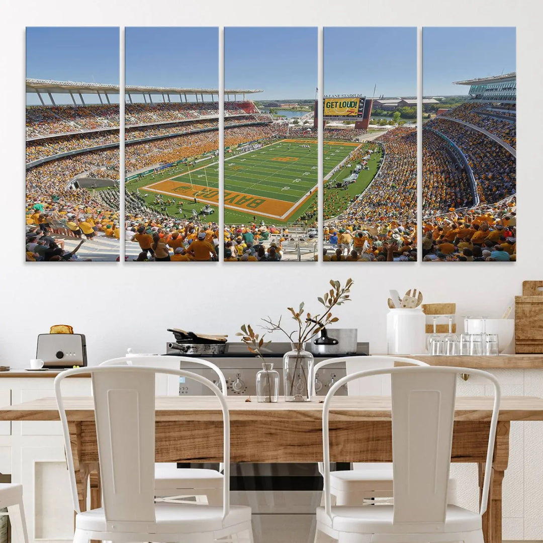 Baylor University Bears Football Team Print - Waco McLane Stadium Wall Art Canvas Print