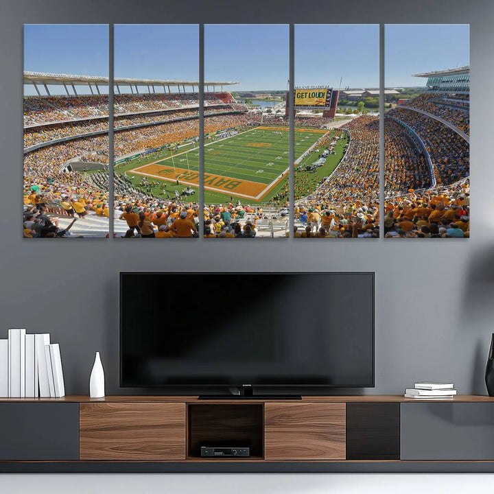 Baylor University Bears Football Team Print - Waco McLane Stadium Wall Art Canvas Print