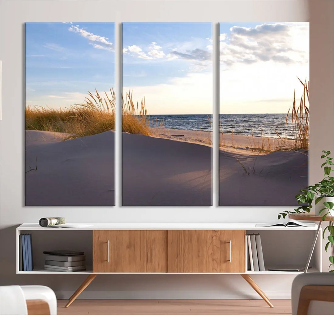 Beach Sand Ocean Wall Art Canvas Print Coastal Wall Decor