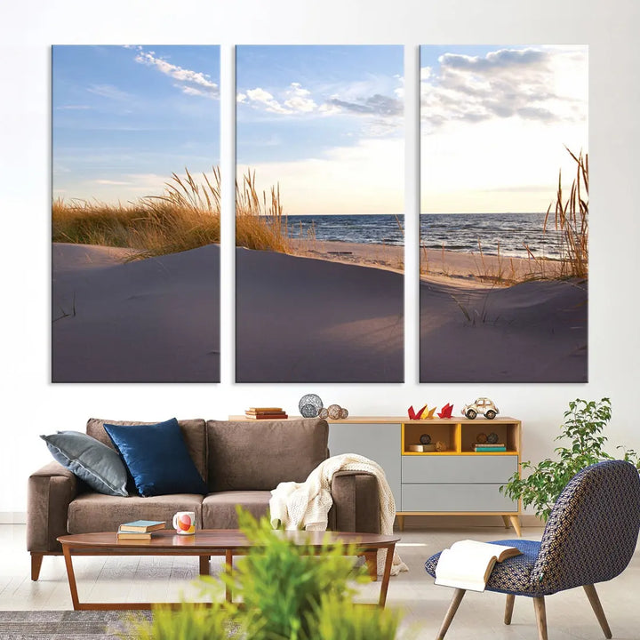 Beach Sand Ocean Wall Art Canvas Print Coastal Wall Decor