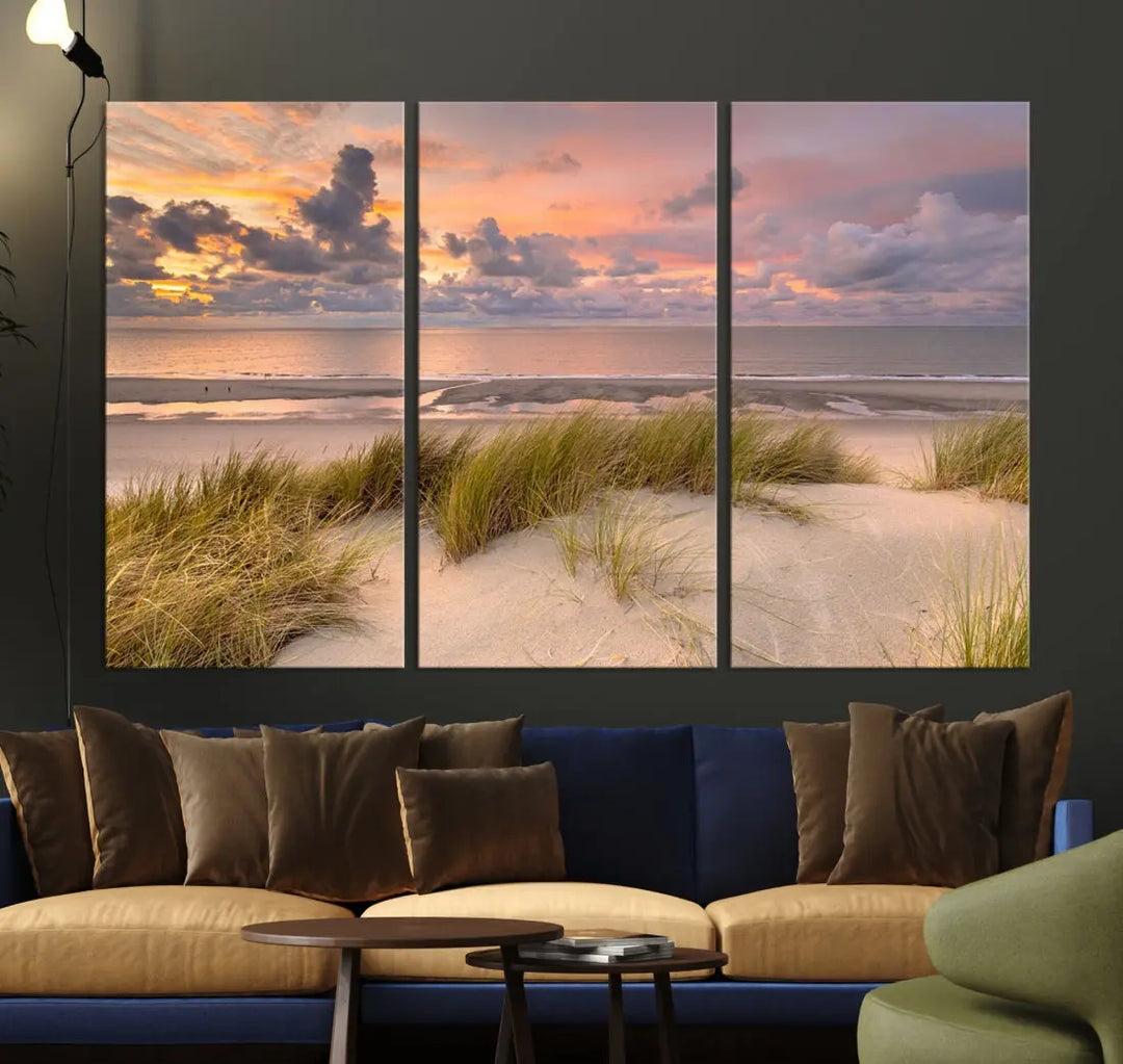 Beach Wall Art Canvas Print Sunset Artwork Print Coastal Wall Art