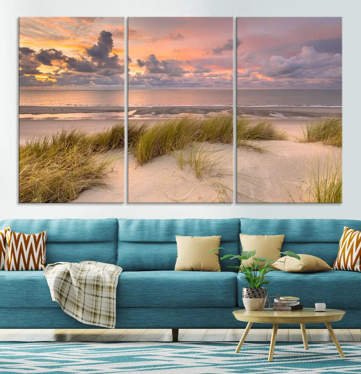 Beach Wall Art Canvas Print Sunset Artwork Print Coastal Wall Art