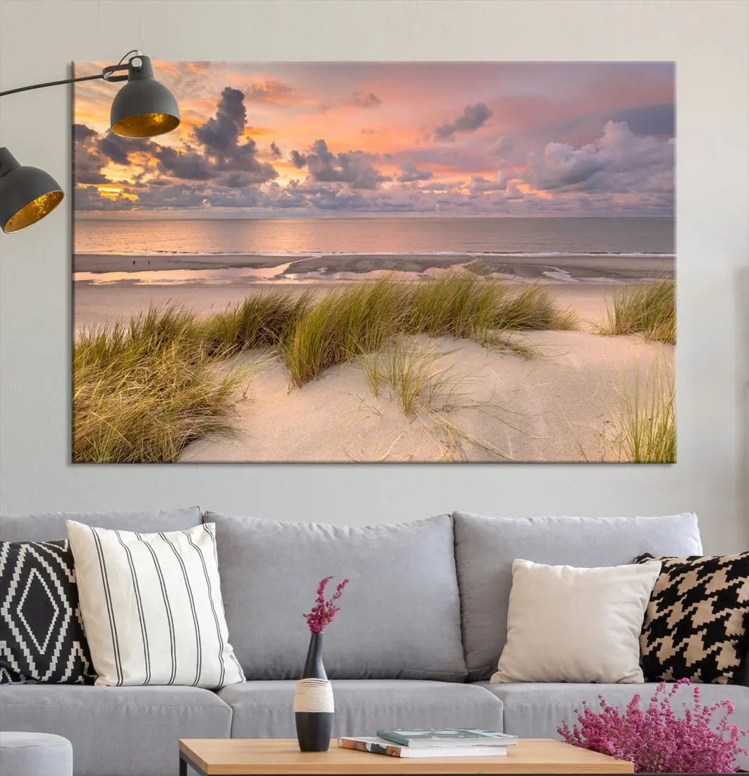 Beach Wall Art Canvas Print Sunset Artwork Print Coastal Wall Art