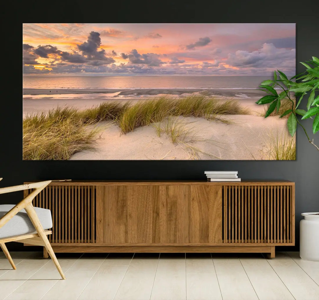 Beach Wall Art Canvas Print Sunset Artwork Print Coastal Wall Art