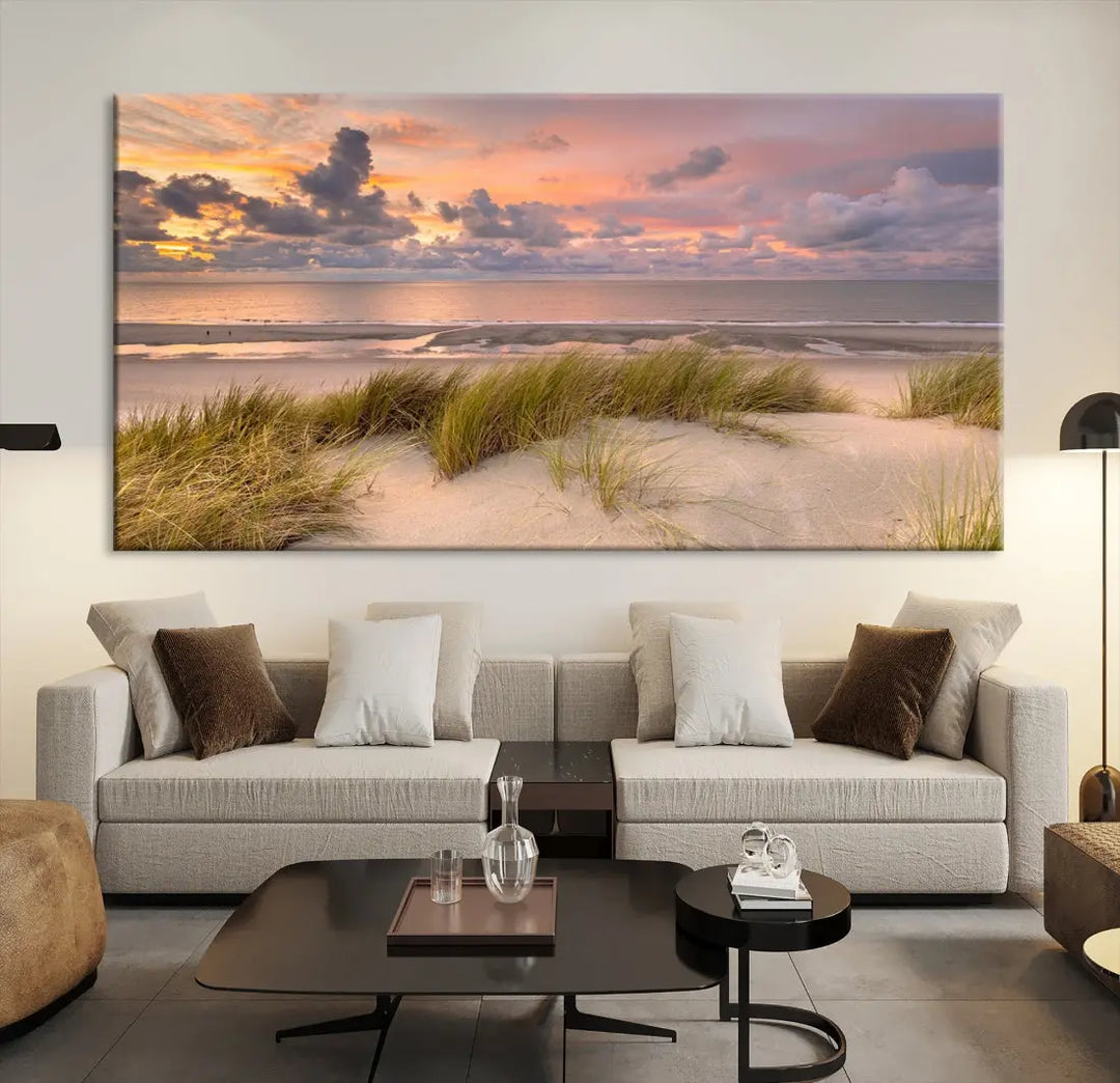 Beach Wall Art Canvas Print Sunset Artwork Print Coastal Wall Art