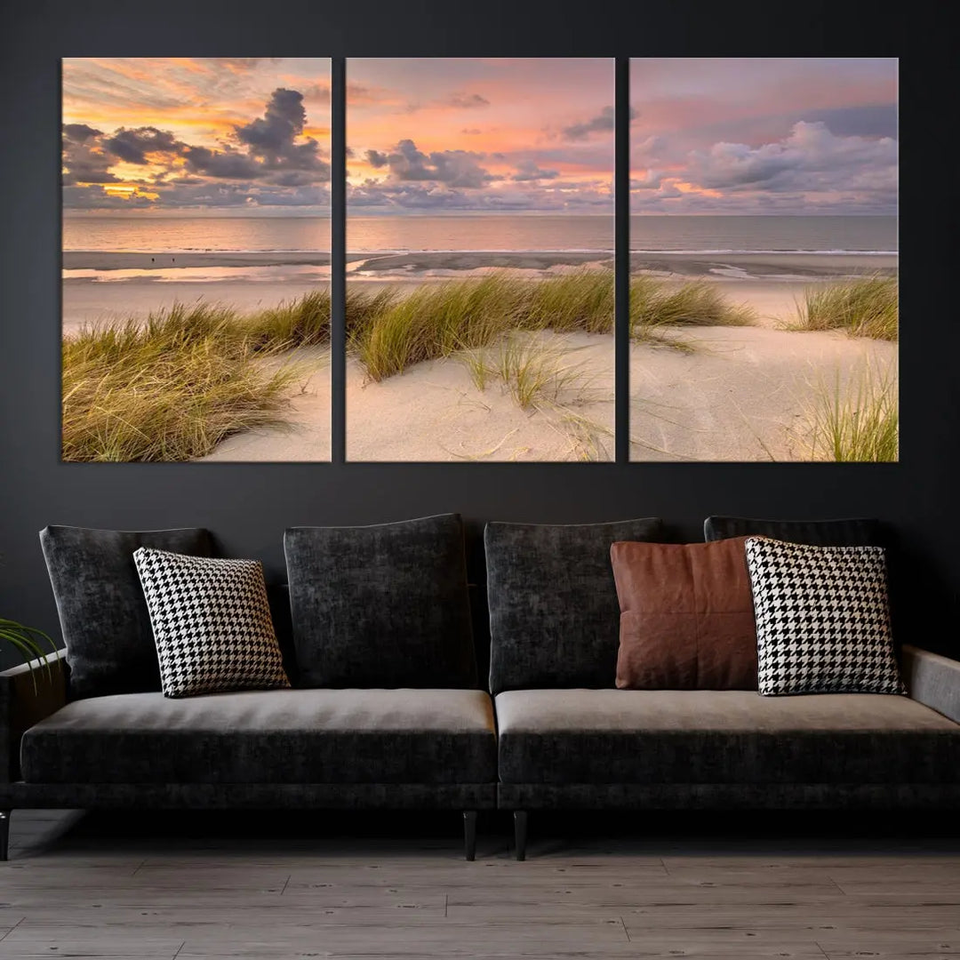 Beach Wall Art Canvas Print Sunset Artwork Print Coastal Wall Art