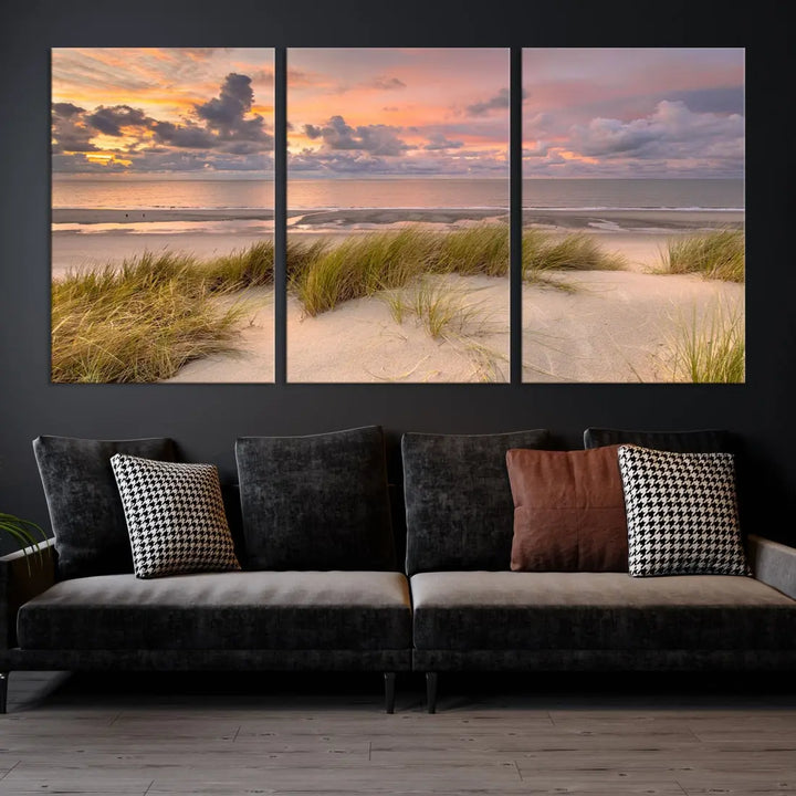 Beach Wall Art Canvas Print Sunset Artwork Print Coastal Wall Art