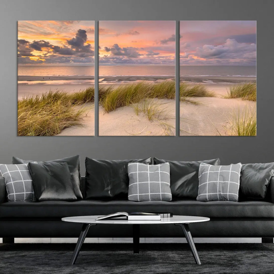 Beach Wall Art Canvas Print Sunset Artwork Print Coastal Wall Art