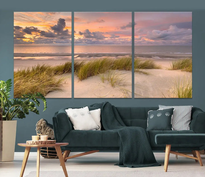 Beach Wall Art Canvas Print Sunset Artwork Print Coastal Wall Art