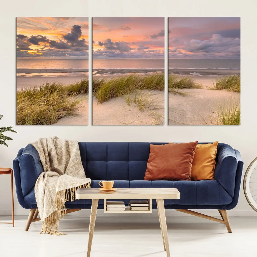 Beach Wall Art Canvas Print Sunset Artwork Print Coastal Wall Art