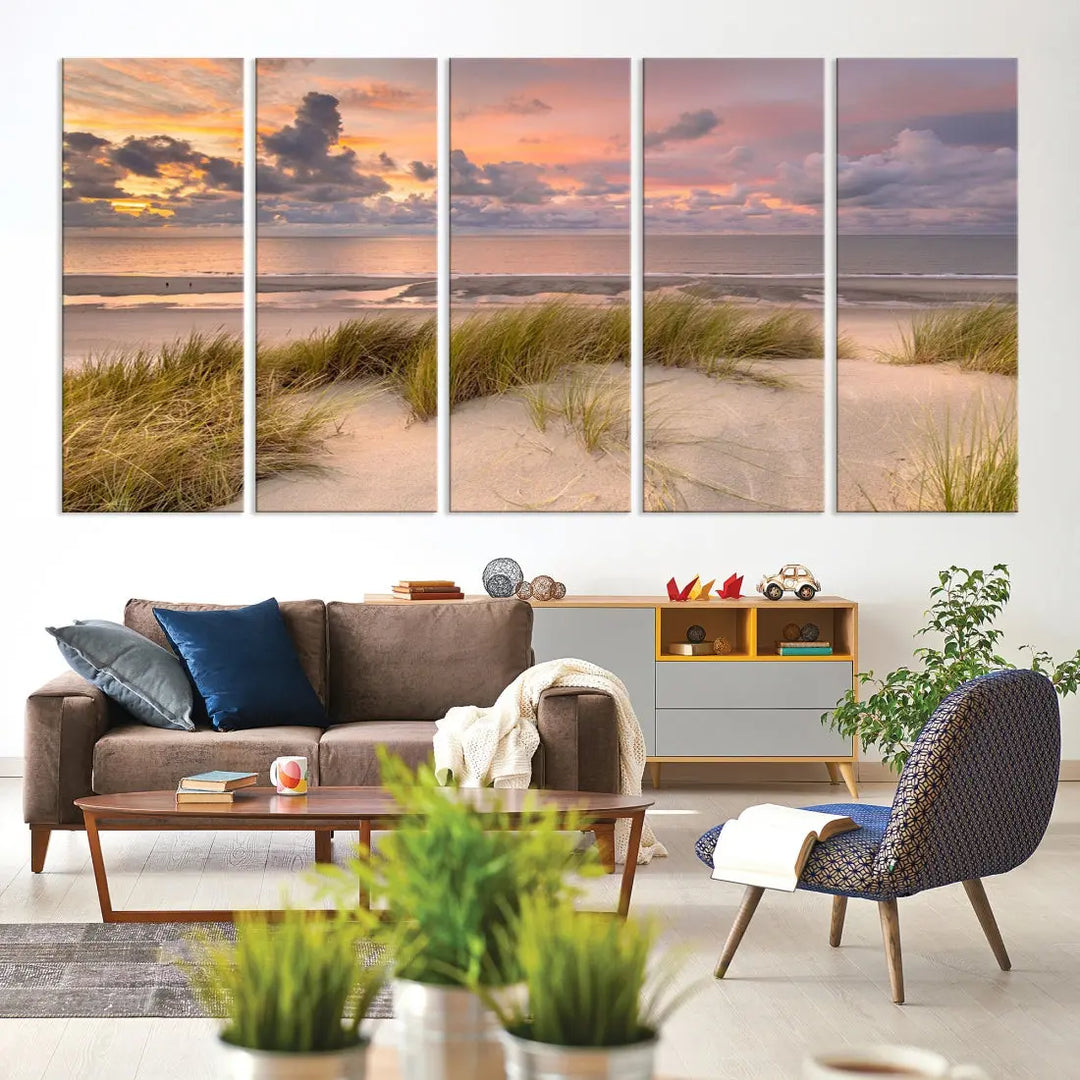 Beach Wall Art Canvas Print Sunset Artwork Print Coastal Wall Art