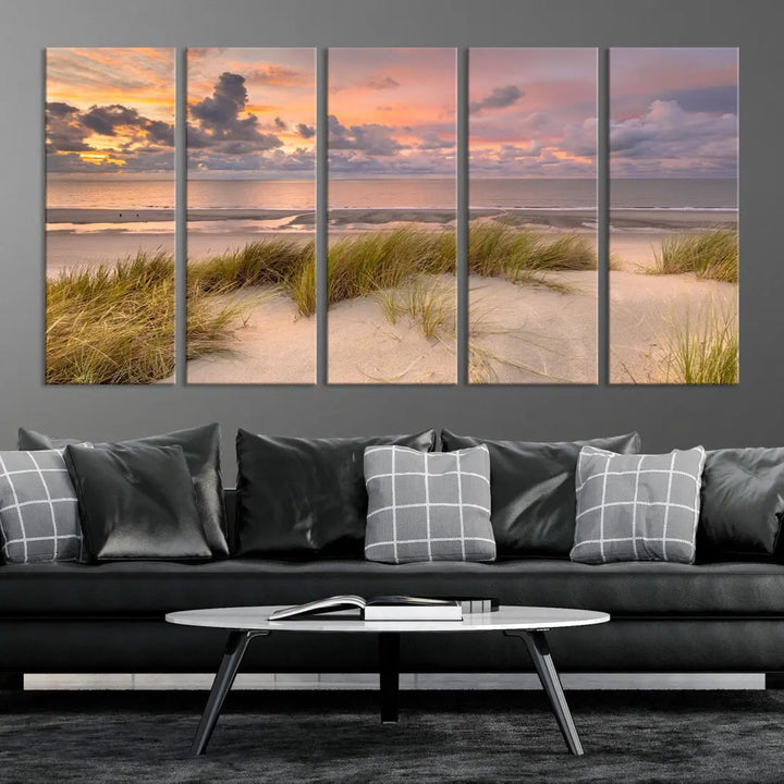 Beach Wall Art Canvas Print Sunset Artwork Print Coastal Wall Art