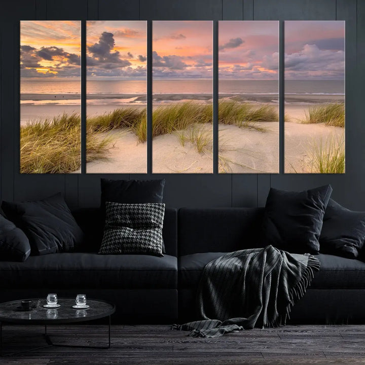 Beach Wall Art Canvas Print Sunset Artwork Print Coastal Wall Art