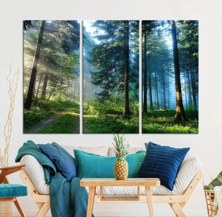 Beautiful Forest Photograph on Original Canvas Wall Art Framed Nature Print