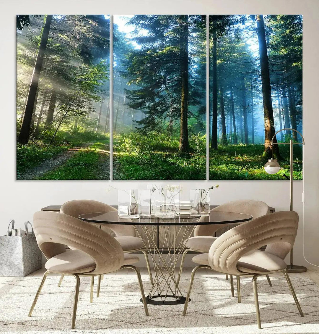 Beautiful Forest Photograph on Original Canvas Wall Art Framed Nature Print