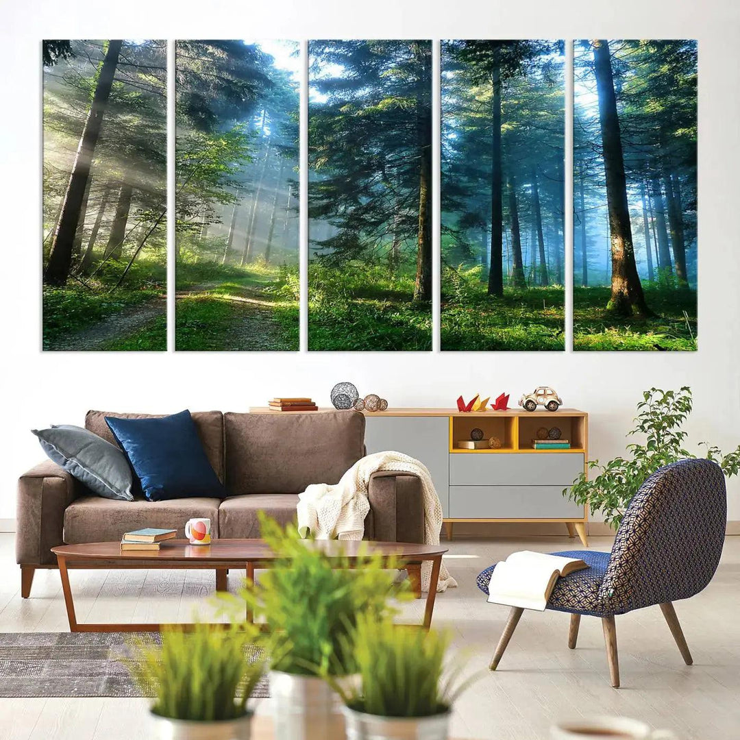 Beautiful Forest Photograph on Original Canvas Wall Art Framed Nature Print