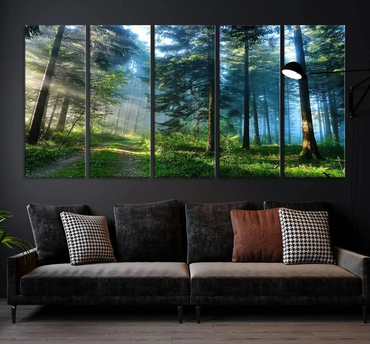 Beautiful Forest Photograph on Original Canvas Wall Art Framed Nature Print