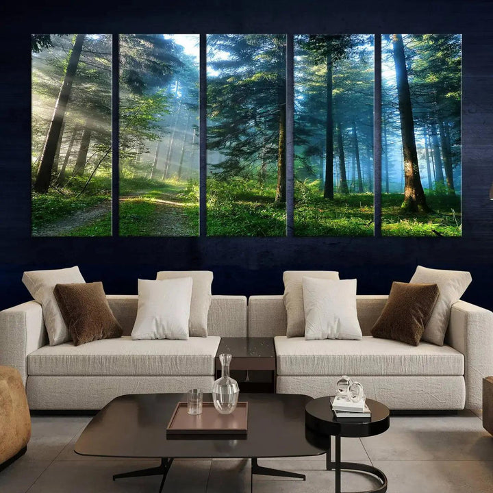 Beautiful Forest Photograph on Original Canvas Wall Art Framed Nature Print