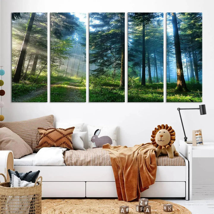 Beautiful Forest Photograph on Original Canvas Wall Art Framed Nature Print