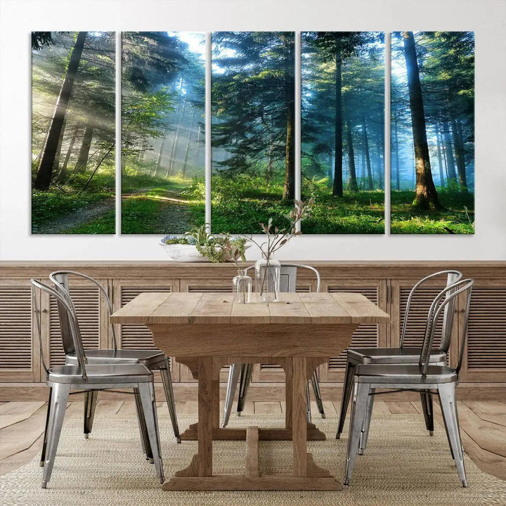 Beautiful Forest Photograph on Original Canvas Wall Art Framed Nature Print