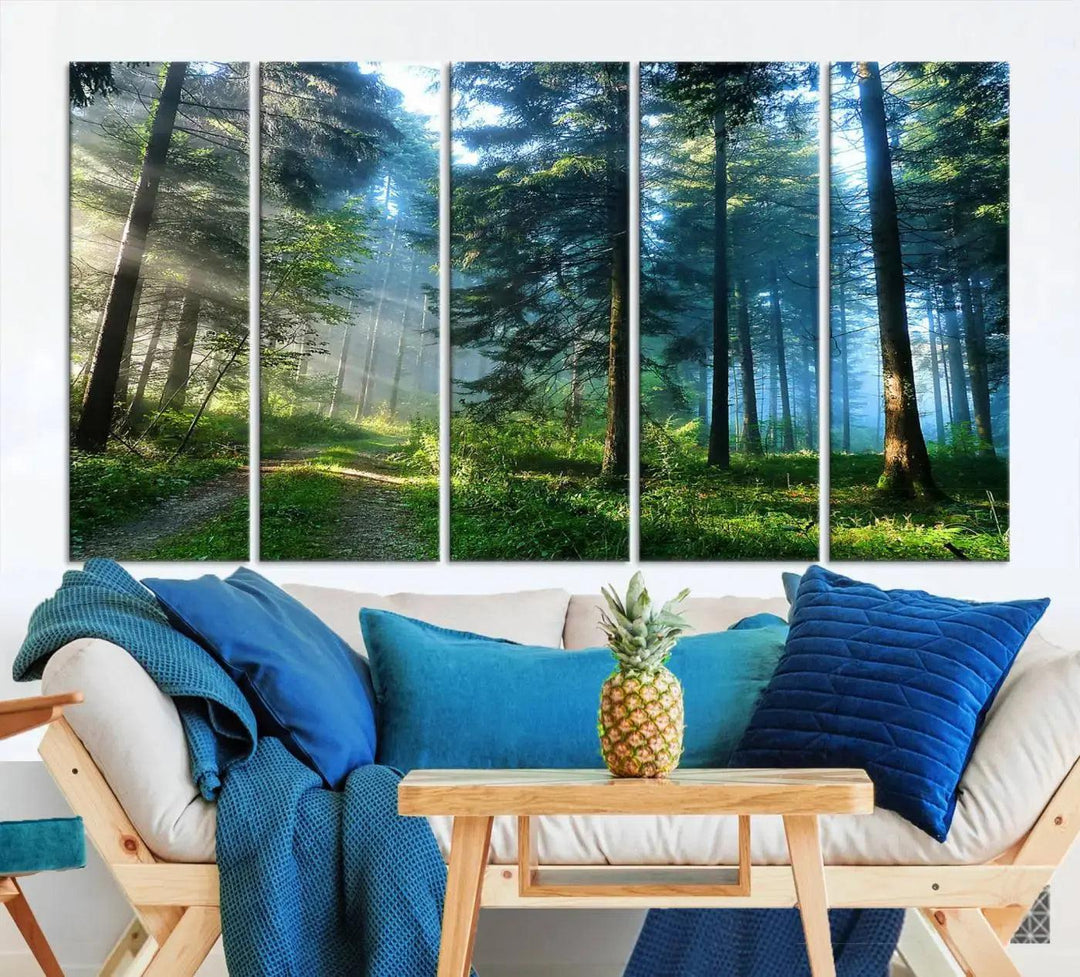 Beautiful Forest Photograph on Original Canvas Wall Art Framed Nature Print