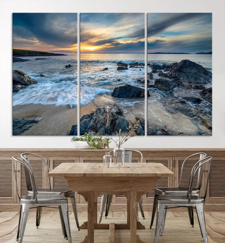 Beautiful Sunset at Bagh Steinigidh Beach Canvas Wall Art Print