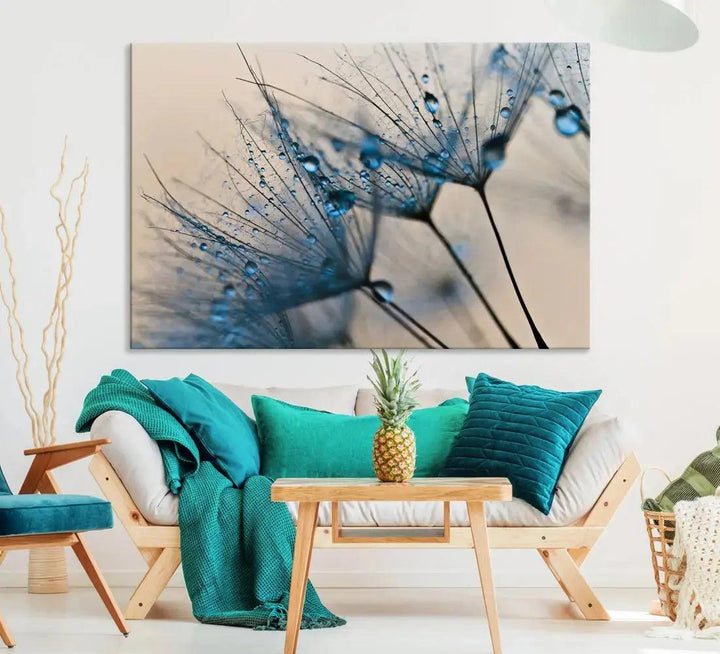 Modern Dandelion Flower Canvas Print Wall Art