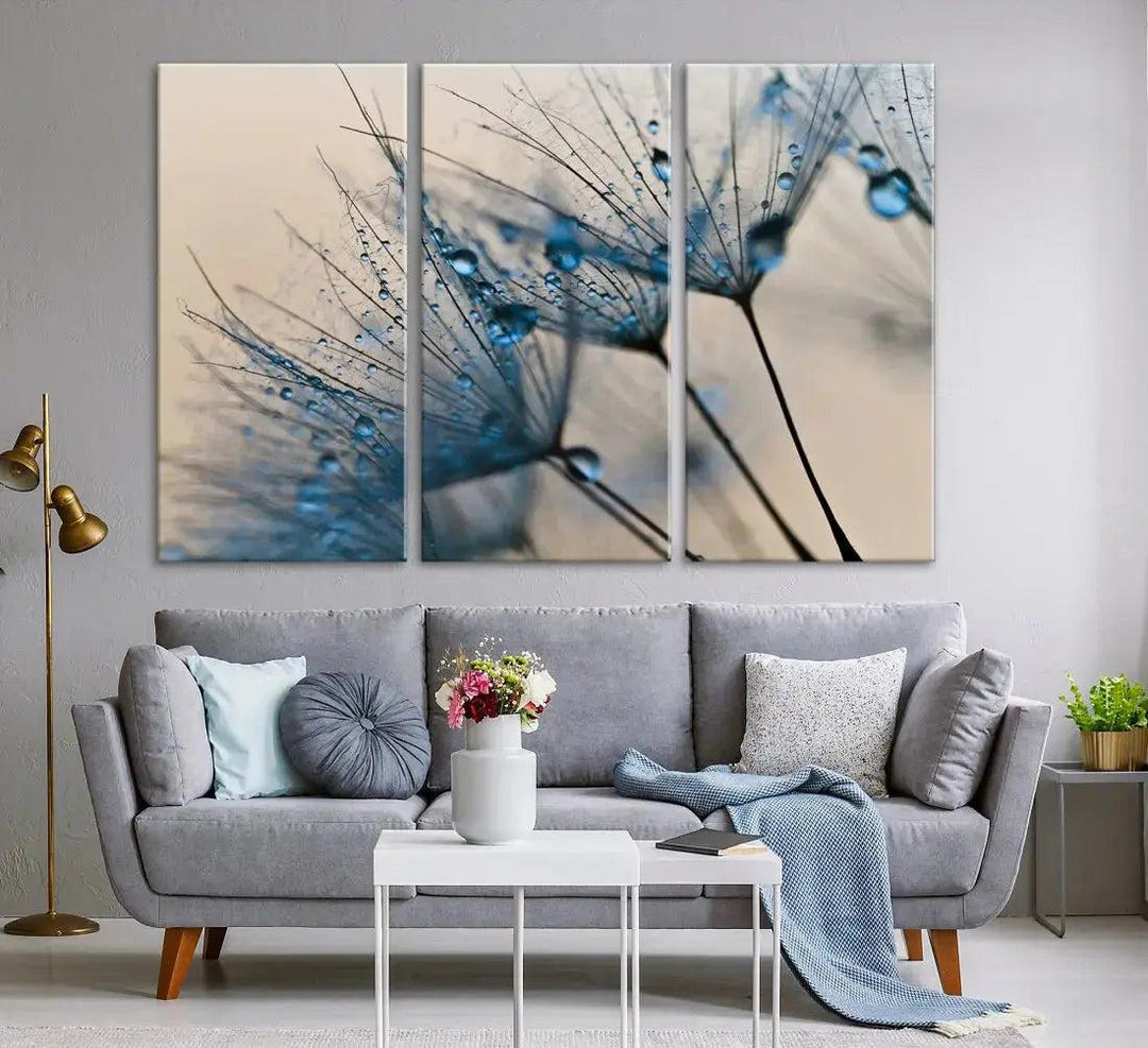 Modern Dandelion Flower Canvas Print Wall Art