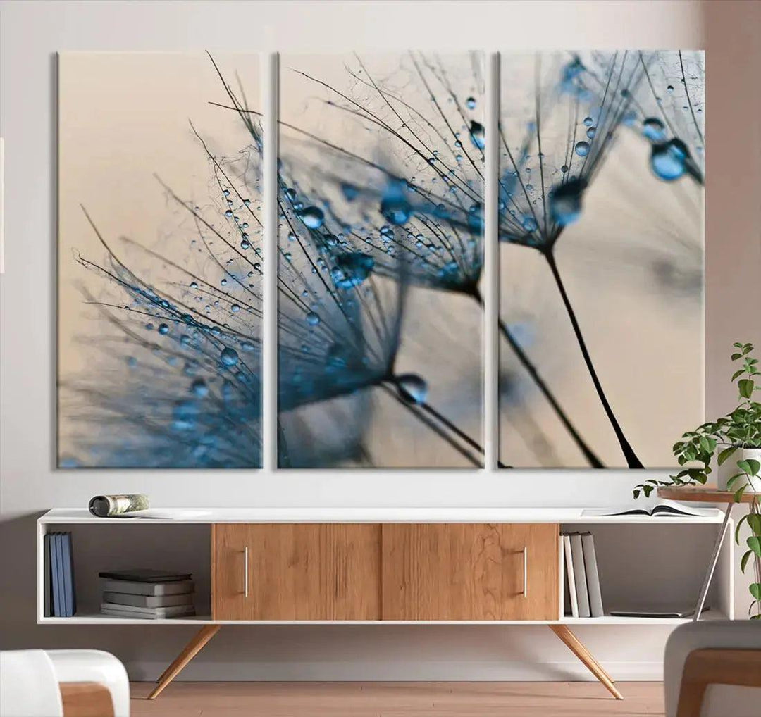 Modern Dandelion Flower Canvas Print Wall Art