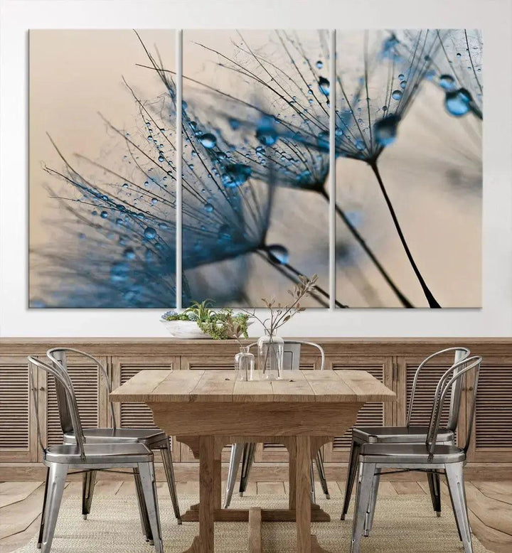 Modern Dandelion Flower Canvas Print Wall Art