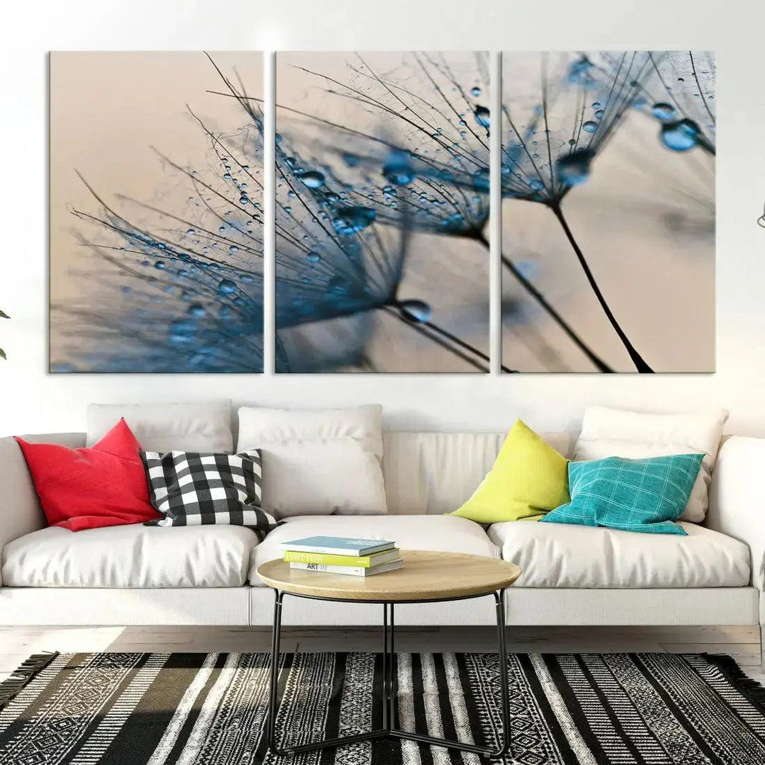 Modern Dandelion Flower Canvas Print Wall Art