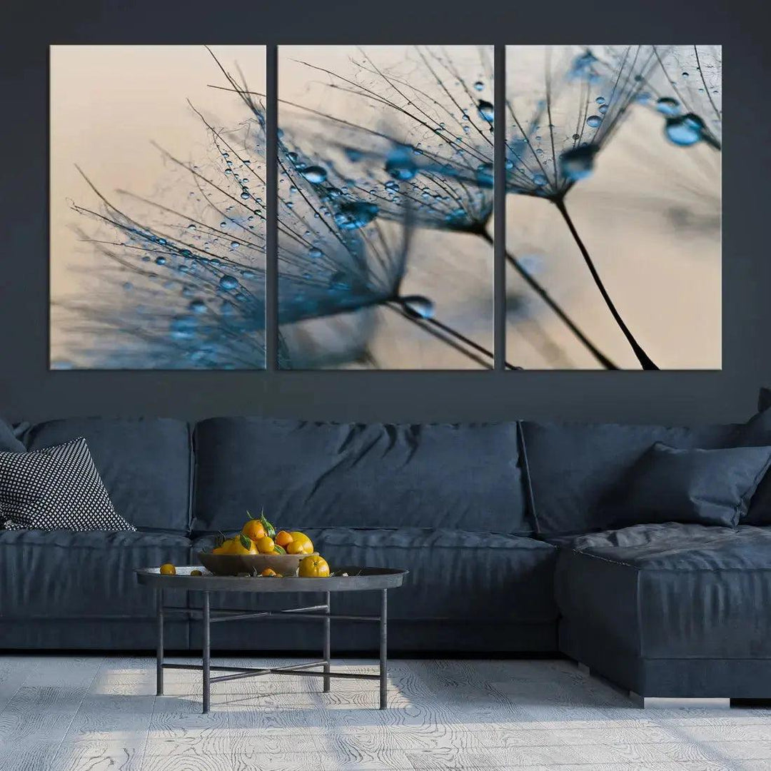 Modern Dandelion Flower Canvas Print Wall Art