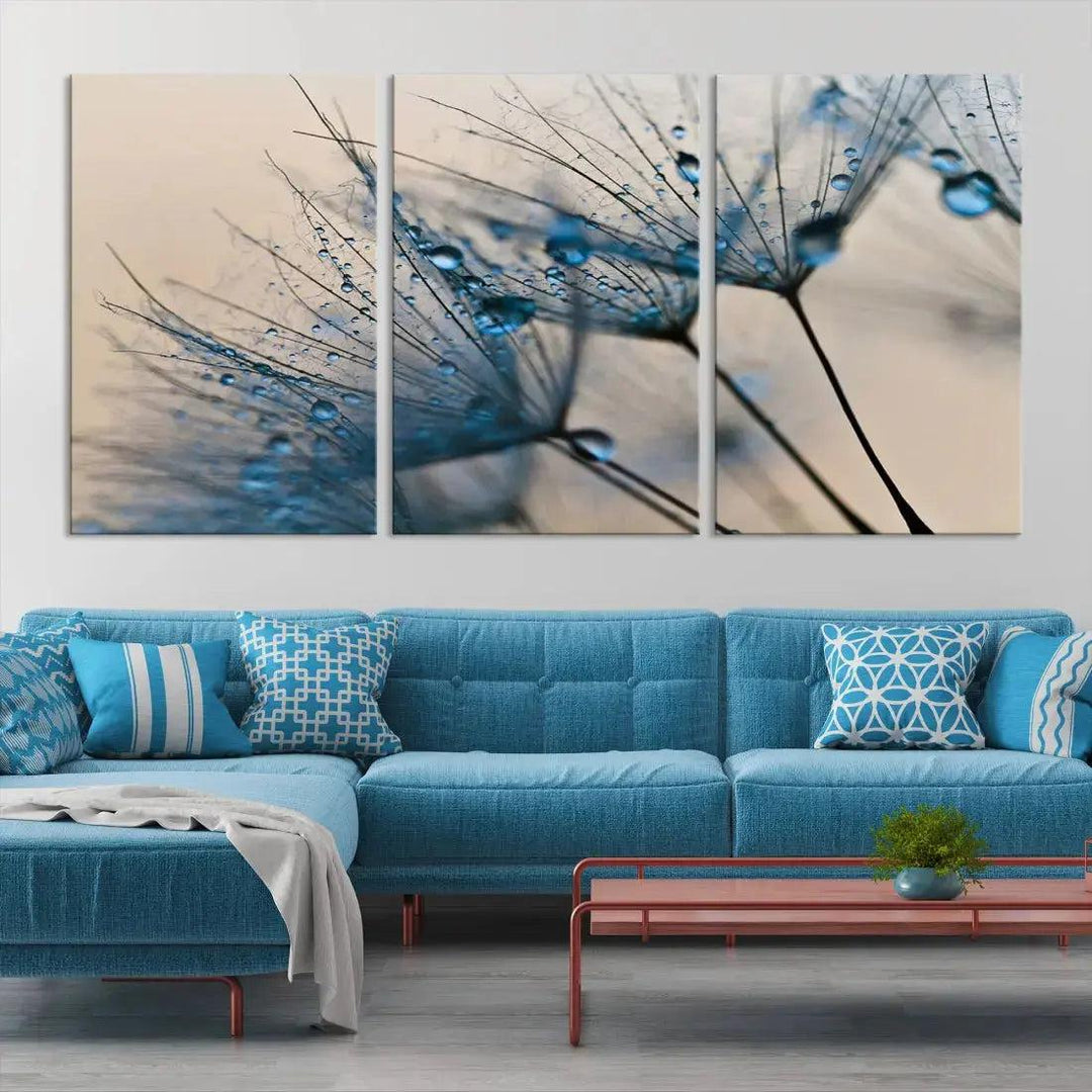 Modern Dandelion Flower Canvas Print Wall Art