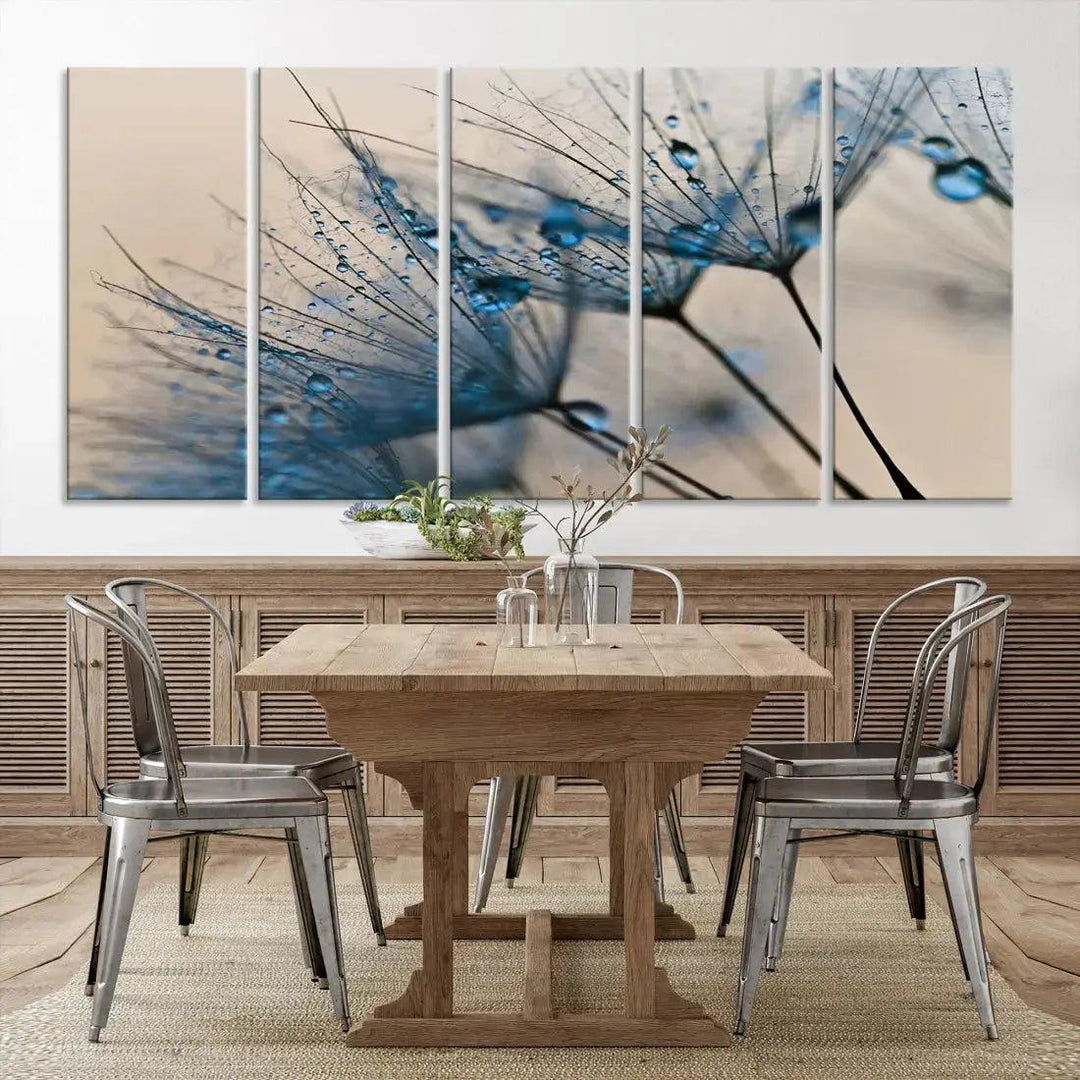 Modern Dandelion Flower Canvas Print Wall Art