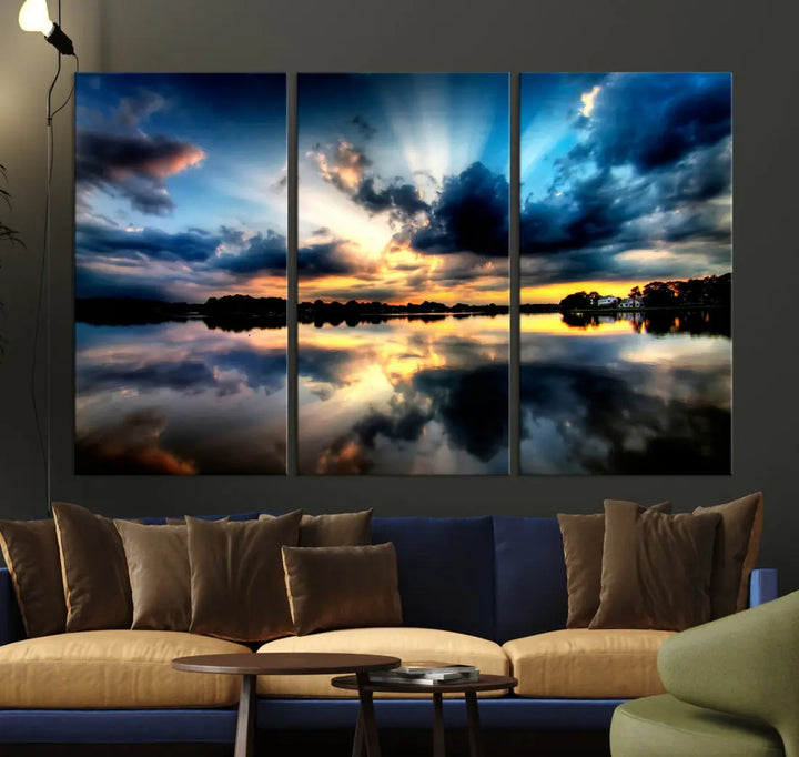 Blue Sunset to Your Walls with Our Beach View Canvas Wall Art Print