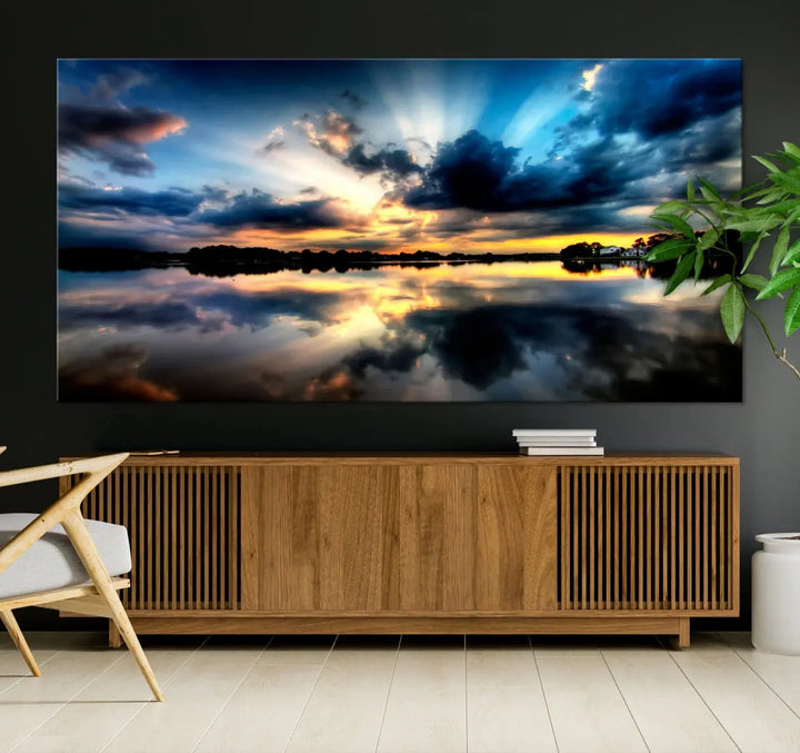 Blue Sunset to Your Walls with Our Beach View Canvas Wall Art Print