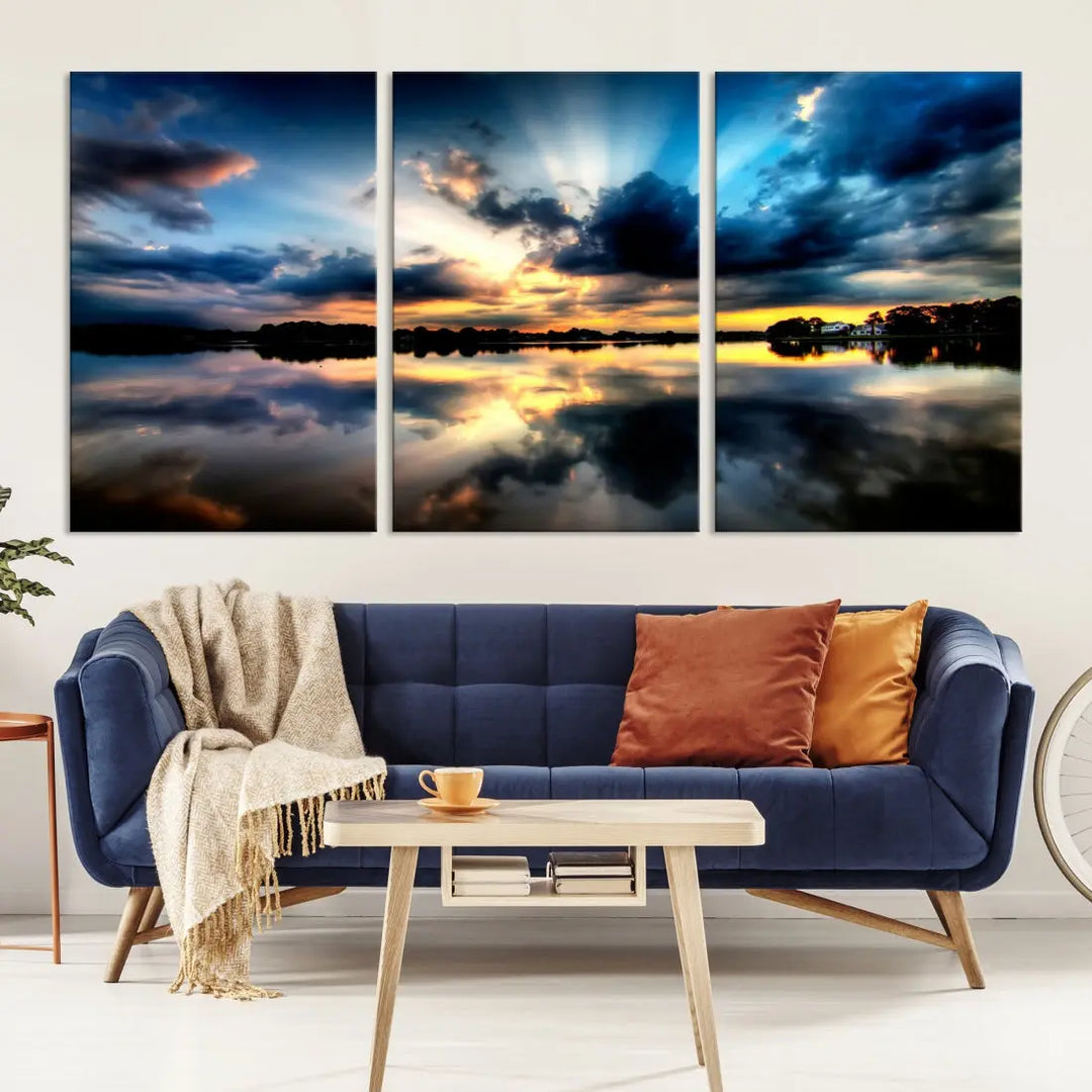 Blue Sunset to Your Walls with Our Beach View Canvas Wall Art Print