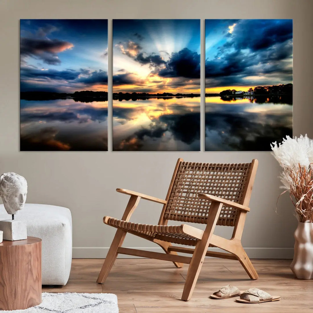 Blue Sunset to Your Walls with Our Beach View Canvas Wall Art Print