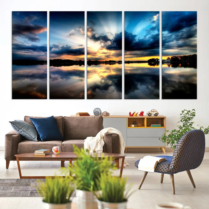 Blue Sunset to Your Walls with Our Beach View Canvas Wall Art Print