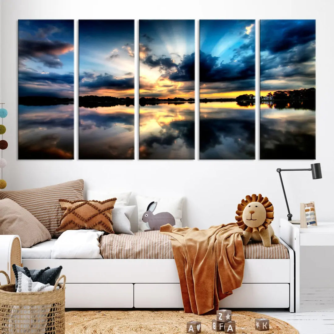 Blue Sunset to Your Walls with Our Beach View Canvas Wall Art Print