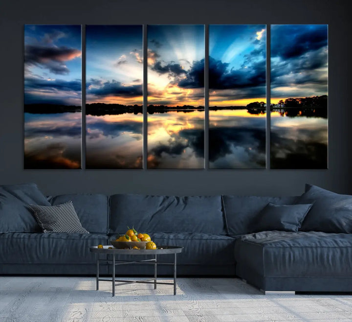 Blue Sunset to Your Walls with Our Beach View Canvas Wall Art Print