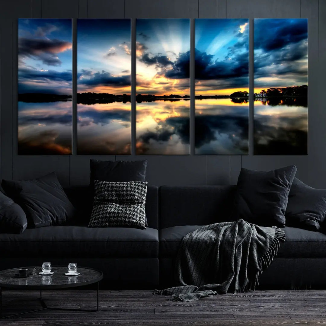 Blue Sunset to Your Walls with Our Beach View Canvas Wall Art Print